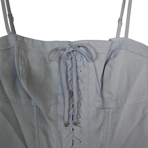 BCBGMAXAZRIA Womens M Linen Blend Corset Top NEW - Picture 4 of 11